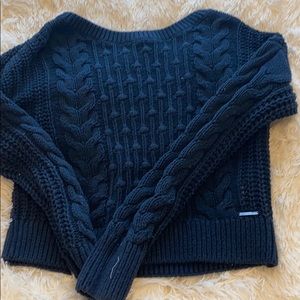 Navy blue cropped sweater